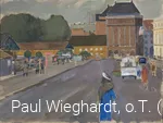 Paul Wieghardt, o.T. (Oslo, Botschaftsgebäude mit amerikanischer Flagge), 1936,  Galerie der Stadt Lüdenscheid, Paul Wieghardt Stiftung © Evanston Art Center, successor to the Estate of P. Wieghardt/VG Bild-Kunst, Bonn 2019