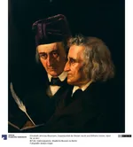 Doppelportraet der Brueder Wilhelm Grimm-links-und Jacob-Grimm von Elisabeth Jerichau-Baumann 1855.jpg