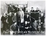 Paul Wieghardt als Vorsitzender der Fakultät für Bildende Künste am Art Institute of Chicago inmitten seine Kollegen, 1967, unbekannter Fotograf, Slg. Wieghardt Berlin